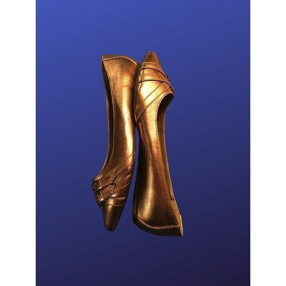 CODIFY Pointed Toe Dress Flats W/Accent Buckles, ROSE GOLD, Women’s 10, NWOB - Picture 6 of 8